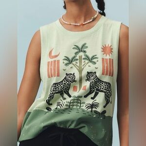 NWOT Anthropologie x Real Fun, Wow! Graphic Muscle Tee - Size: L
